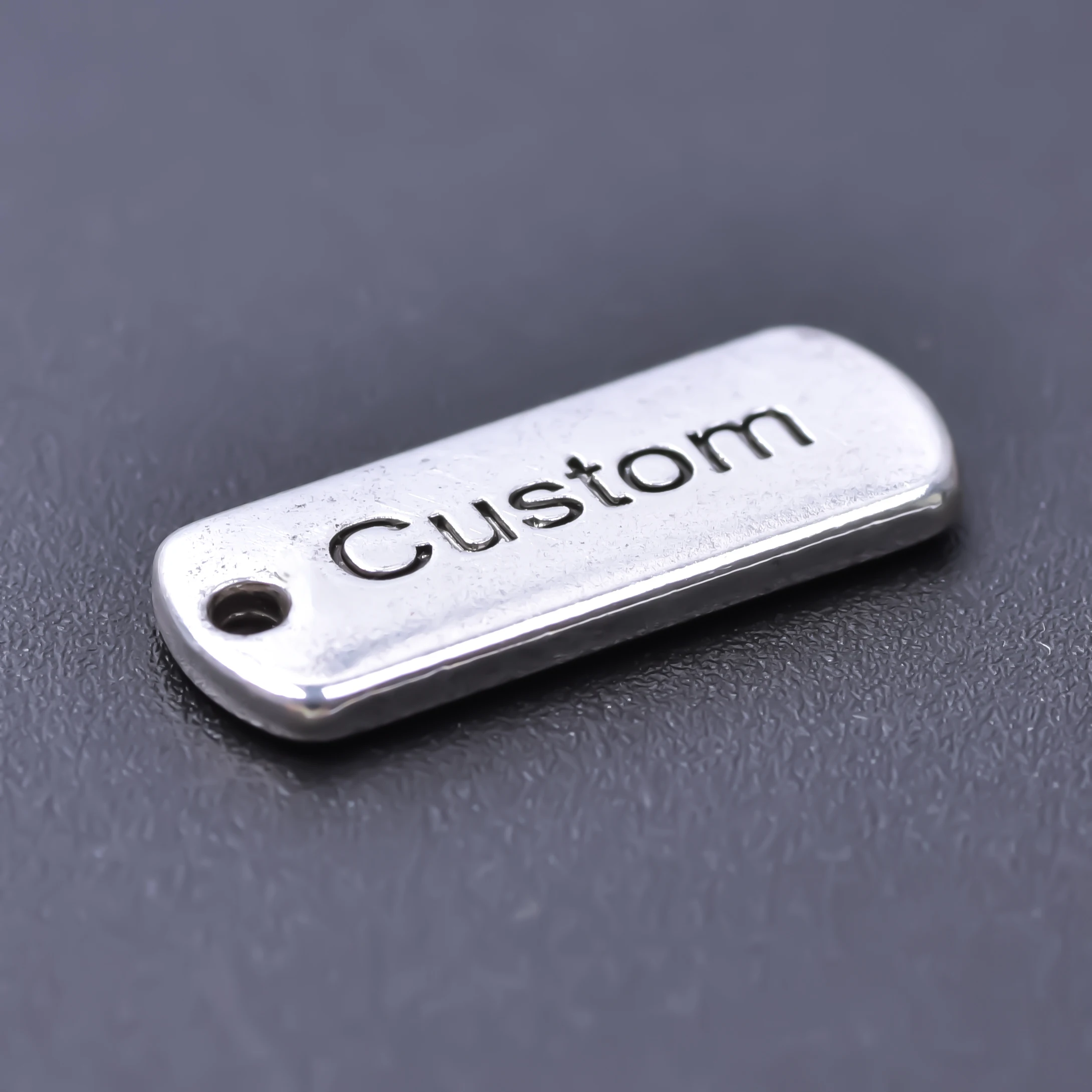

500pcs Custom Tag Pendant Charms For Jewelry Making Alloy Pendants Keychain Accessories Customized Brand Name Any Word You Want