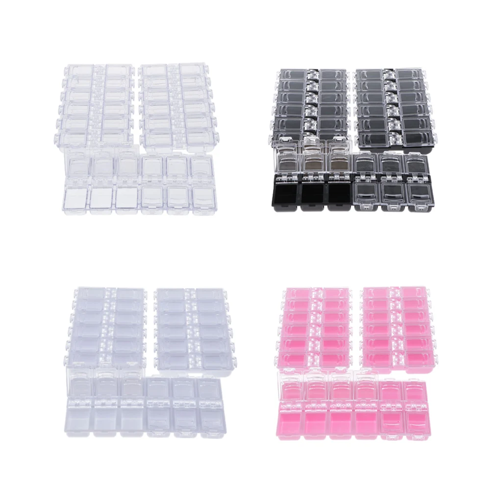 

3x 12 Slot Plastic Beads Storage Crafts Organizer Container w/ Lid Jewelry Case