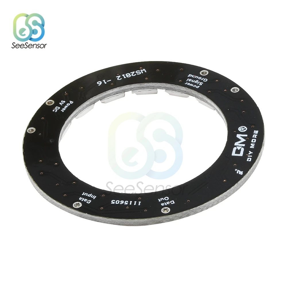 RGB LED Ring 16Bits LEDs WS2812 5050 Lamp Light with Integrated Drivers For Arduino DIY Kit | Инструменты