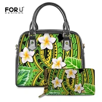 forudesigns polynesian traditional tribal flower pattern women handbags casual pu leather ladies tote shoulder bags woman bolsas