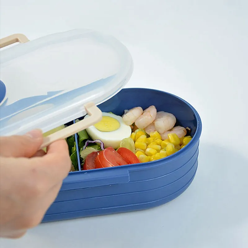 

Plastic Lunch Box Divided Format Lunch Box Anti-fall And Anti-scalding Lunch Box Large Capacity Lunch Box 1000ml
