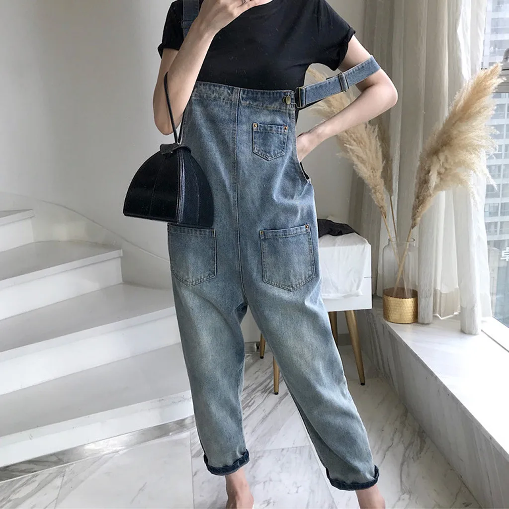 Женский Повседневный Свободный Длинный комбинезон без рукавов на тонких