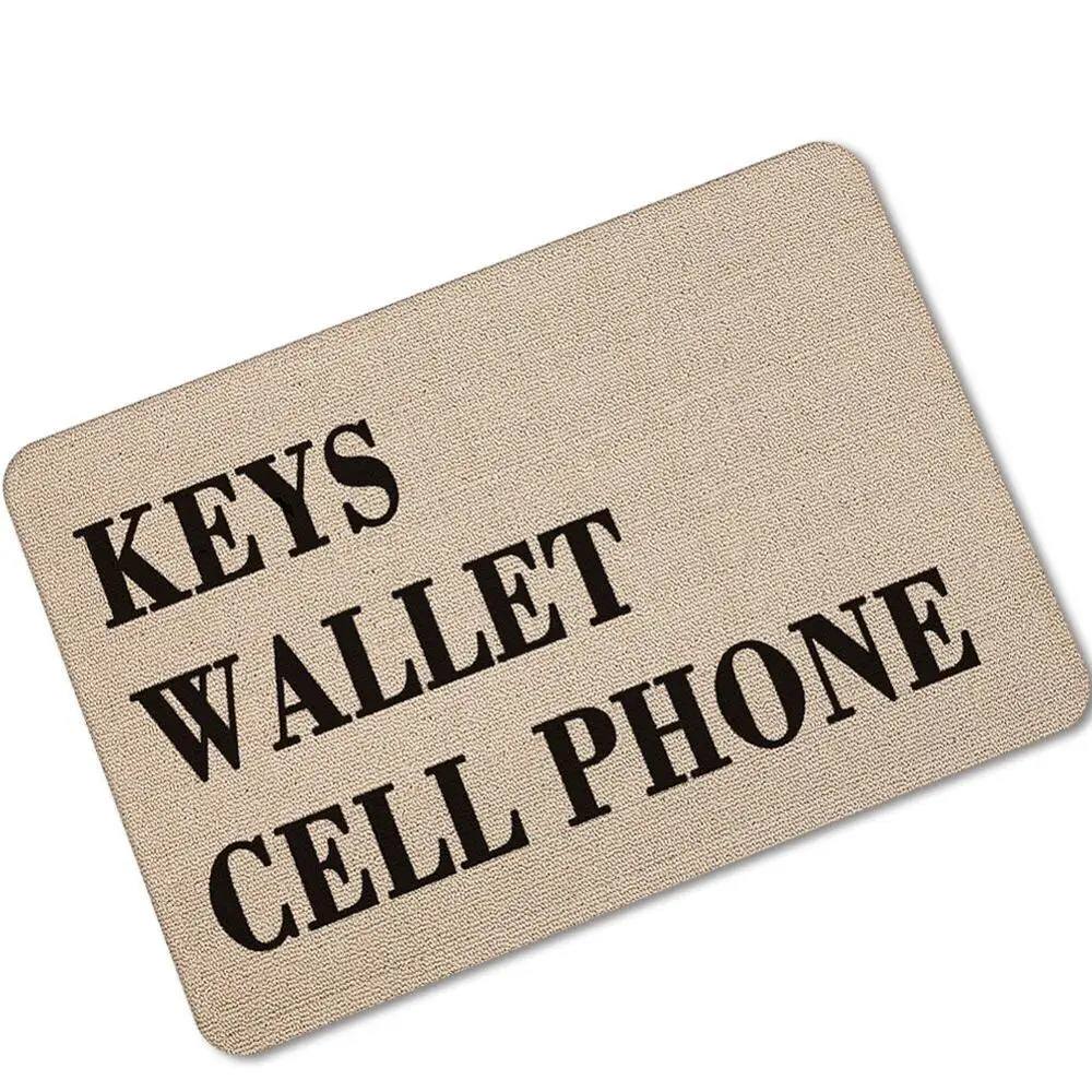 Going out remind words pattern creative printing rubber door mat water absorption non-slip kitchen floor | Дом и сад