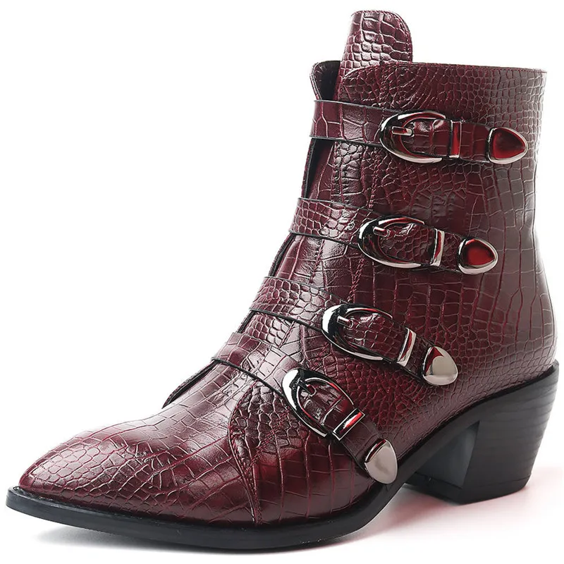 MORAZORA/2020 ботинки в западном стиле наивысшего качества на молнии с пряжкой сезон