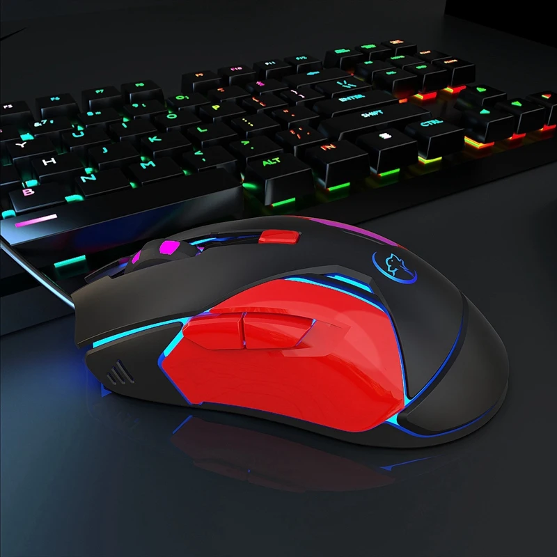 Настраиваемая 3200DPI 6 кнопок 7 цветов светодиодный оптическая USB Проводная мышь