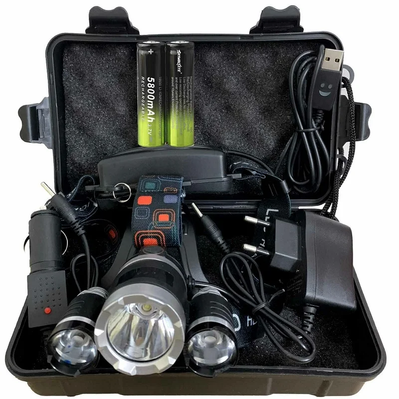 Светодиодный налобный фонарь для рыбалки водонепроницаемый 360 пешего туризма