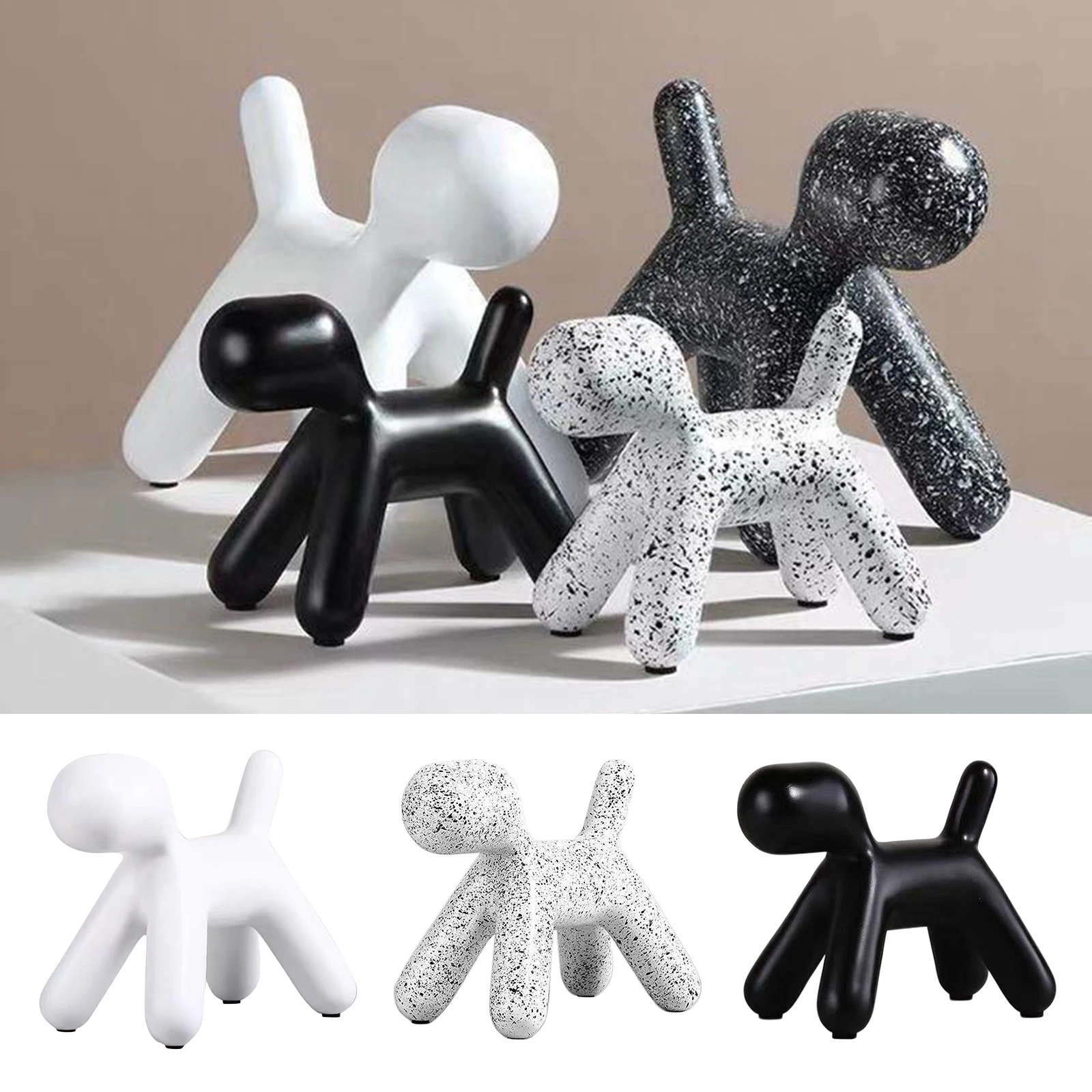

Resin Abstract Balloon Dog Sculpture Figurine Small Dog Figurine for Home Decoration