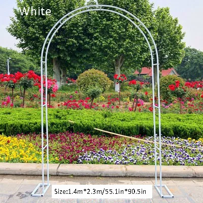 White 1.4m by 2.3m Искусственные цветы Арка кованого железа наружная свадебная АРКА домашний сад вечерние фоновая Арка подставка украшение Цветочная дверь полка - Цвет: White 1.4m by 2.3m