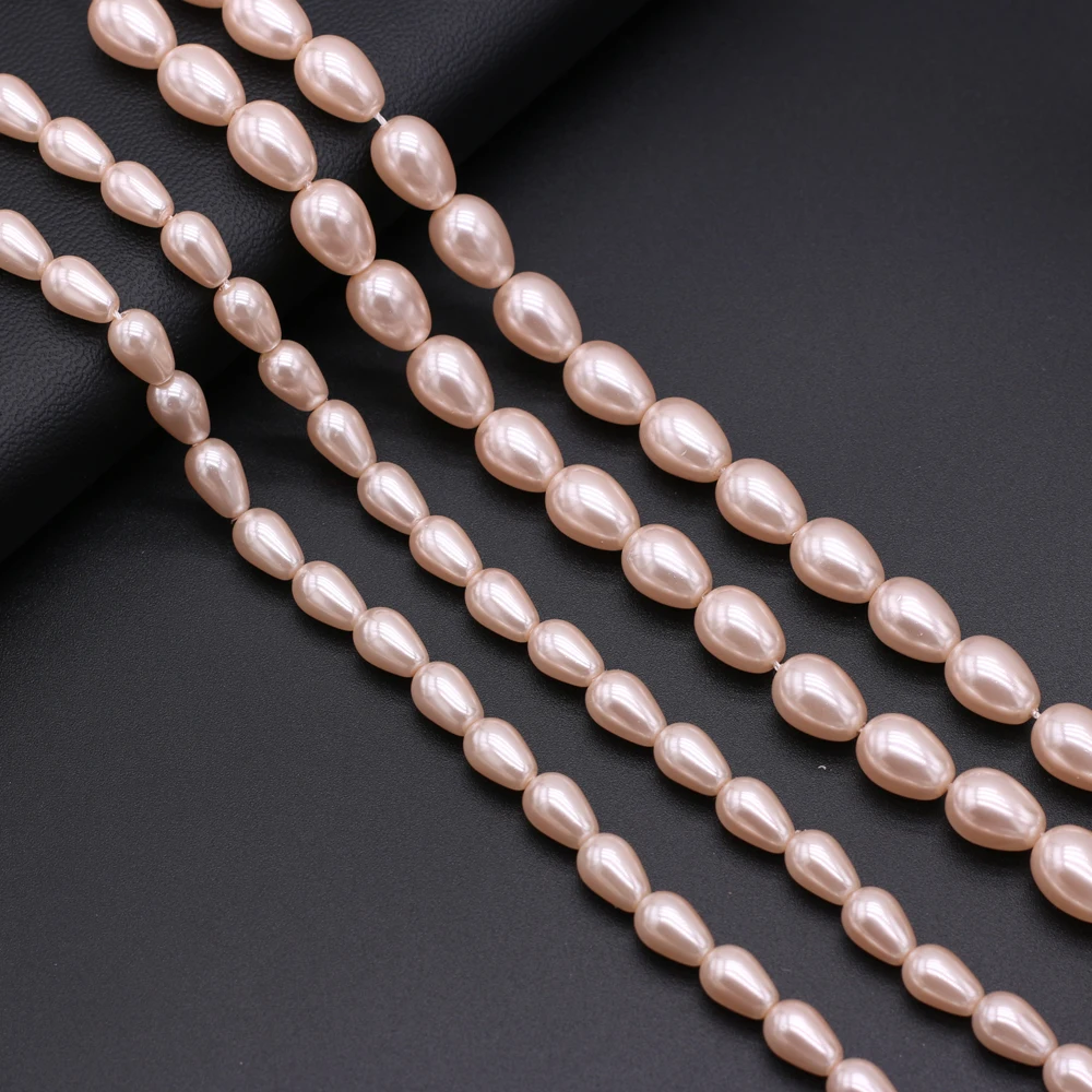 

Natural Shell Beads Necklace Accessories Round Waterdrop Shape Pink Shell Bead Charms for Jewelry Making Bracelet Earrings