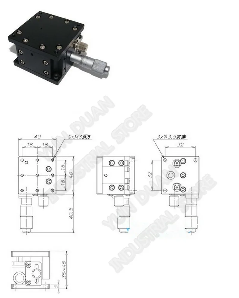 40*40 мм Z Axis 1 6 &quotобрезная станция ручной подъем смещение тонкой настройки