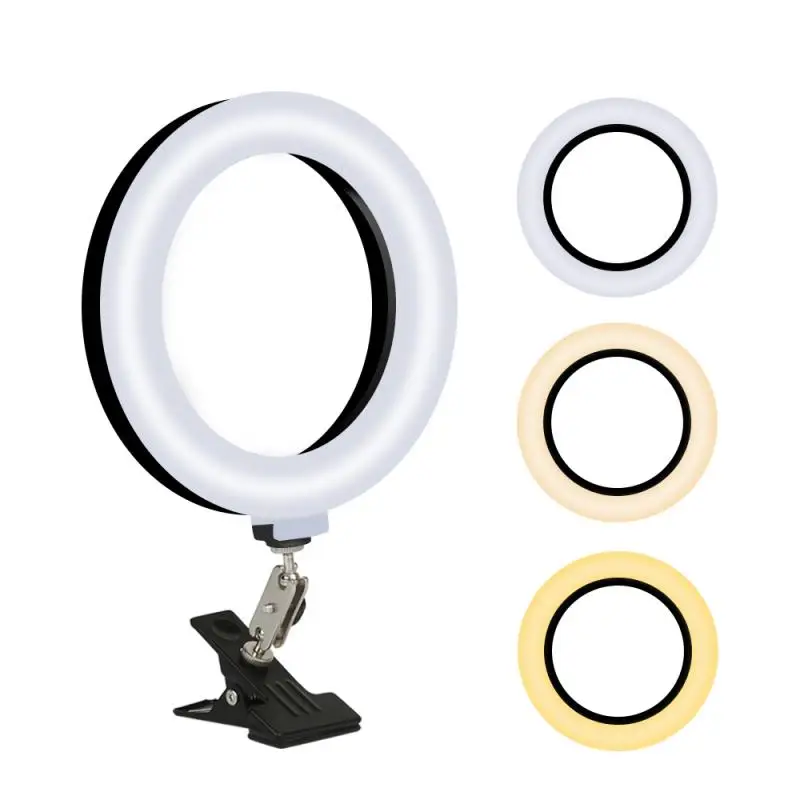 Dimmable LED Selfie Ring Light With Stand USB Selfie Light Ring Lamp Big Photography Ringlight For Computer PC Laptop