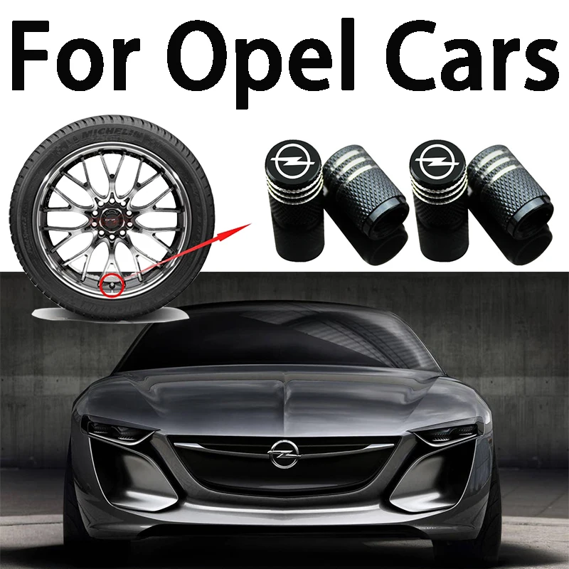 

4Pcs Car Parts Tires Valves Caps For Opel Opc Astra Insignia Corsa Mokka Vectra ​3D Logo Metal Tyre Stem Air Cap Accessories