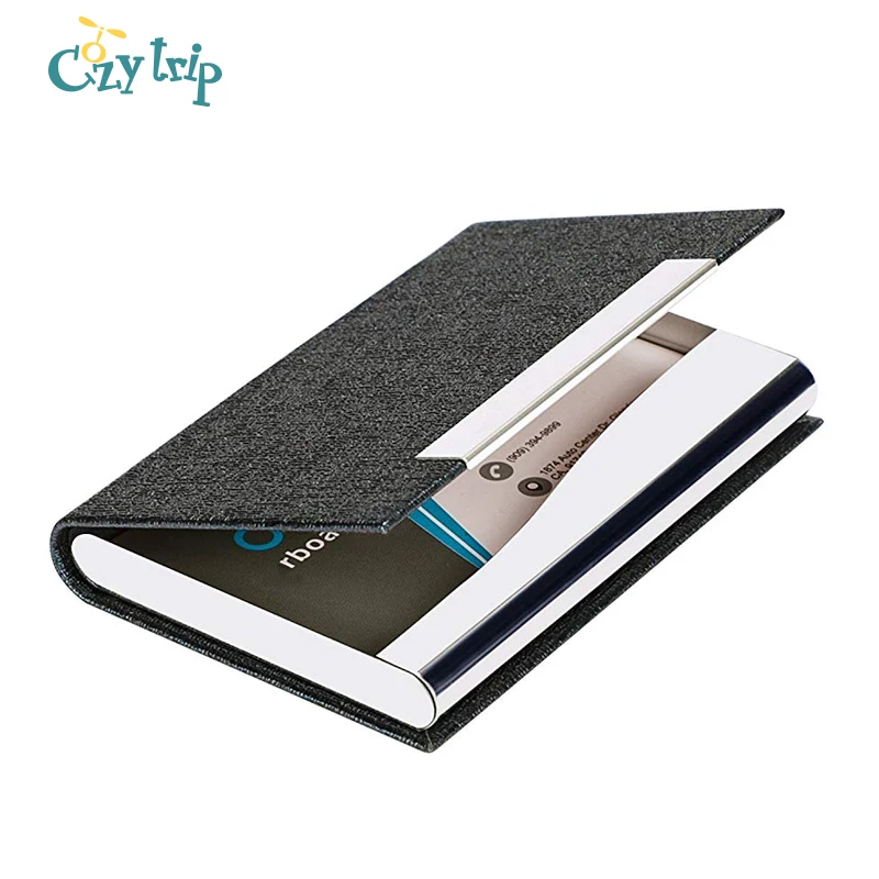 Роскошный чехол для визиток из искусственной кожи мульти держатель стальной