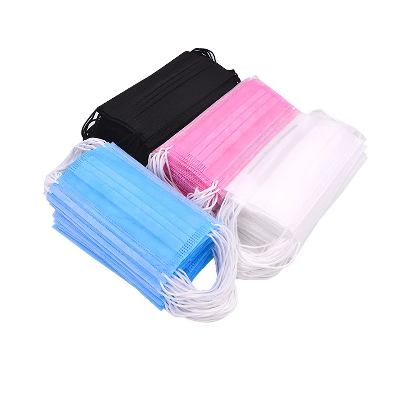 

50Pcs Disposable Dust Face Masks Adult 1/2 Layers Face Cover Summer Haze PM2.5 Particulate Filters Masks Sports Thin Breathable