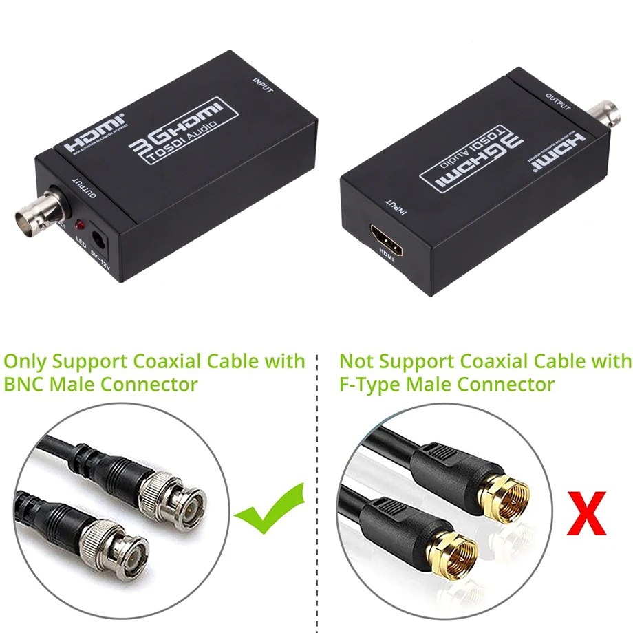 PzzPss 3G совместимому с HDMI to SDI конвертер адаптер аудио HD SDI/3G BNC 1080P цифро аналоговый