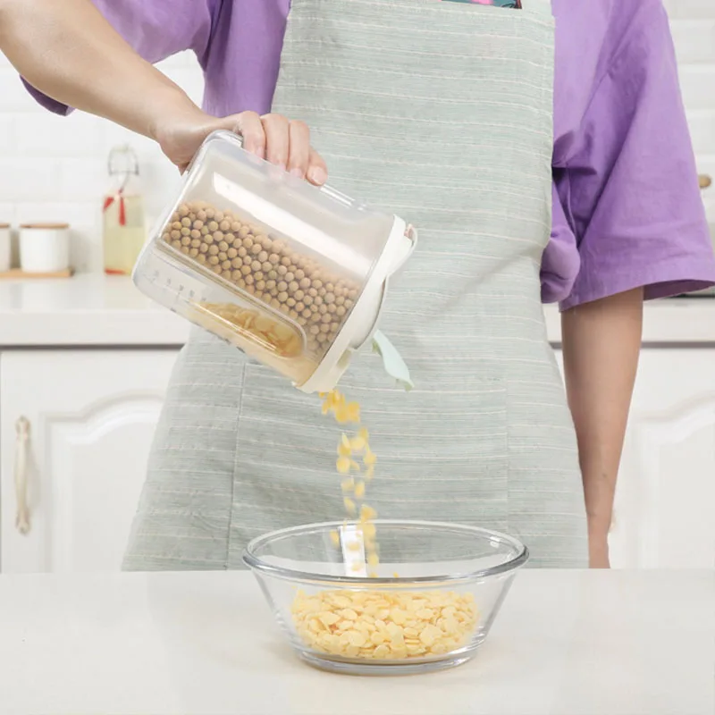 Прозрачный зернистый контейнер органайзер для хранения пищевых продуктов
