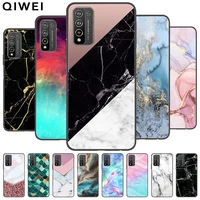 For Huawei smart 2021 Case marble Printed Soft Silicone Black Bumper Case For Huawei Psmart 2020 2019 Phone Cases TPU Cover