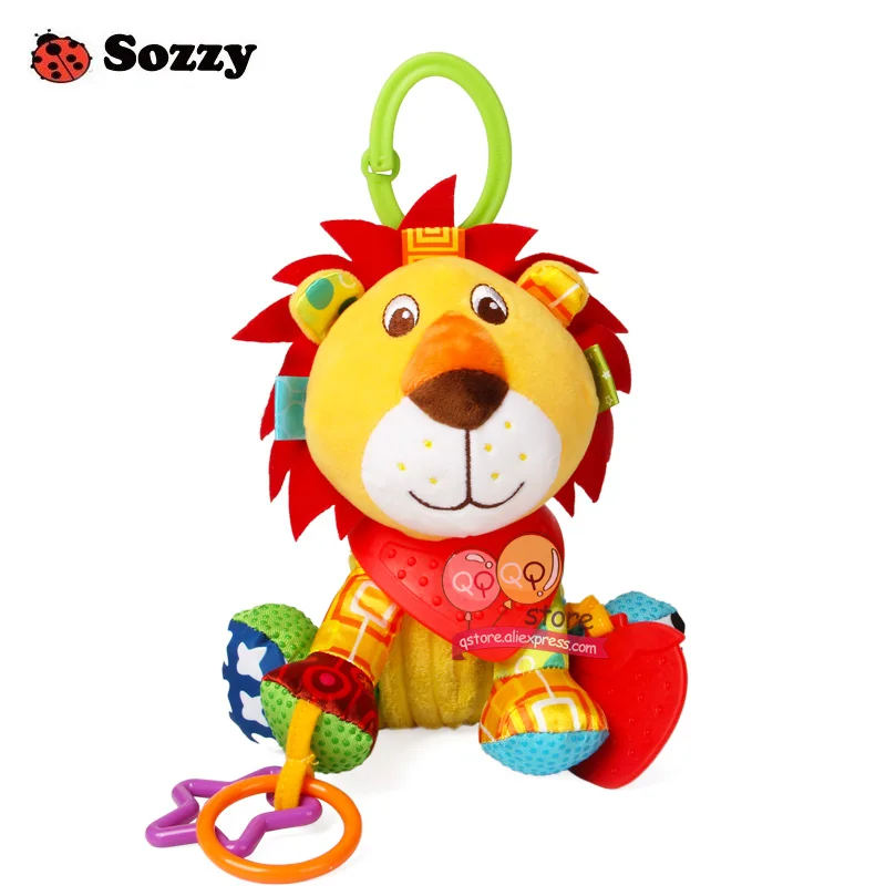 Sozzy милые плюшевые мягкие животные текстурированная мягкая кровать подвеска на коляску кроватку Декор активность игры Забавные игрушки для детей мобильный - Цвет: Lion