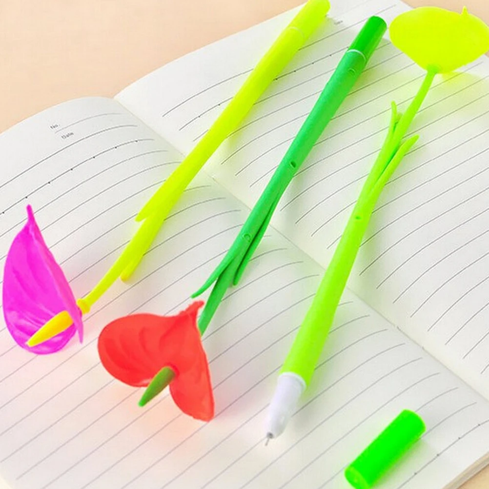 6 шт. шариковые ручки с цветком цветущей флорой дизайнерские Канцтовары подарки