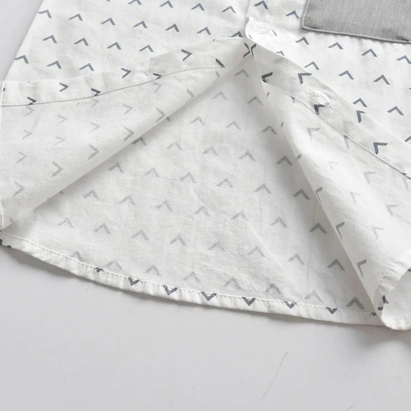 

Baby Boy Shirt V Print Long Sleeve Casual Cotton Lapel Shirt Childrens Toddler Tops Spring Autumn Clothes