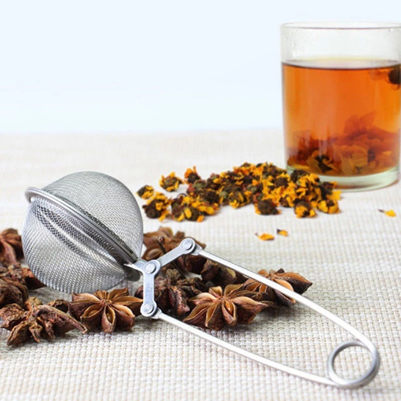 

New Portable Stainless Steel Handle Tea Ball Tea Infuser Kitchen Gadget Coffee Herb Spice Filter Diffuser Mesh Tea Strainer