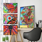 Алмазная живопись 5D сделай сам, Набор для вышивки крестиком в виде бабочки, мозаика, алмазная вышивка, картина для украшения дома