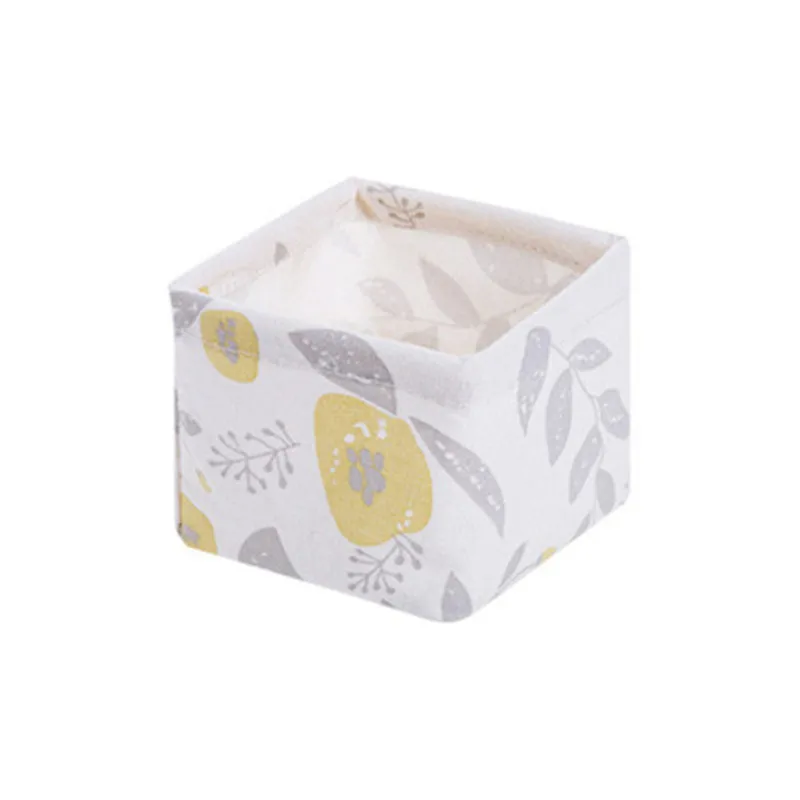Small yellow flower ONEUP DIY офисная настольная корзина для хранения игрушек, корзина для белья, настольная, органайзер, складные украшения, макияж, канцелярские принадлежности, коробка для хранения - Цвет: Small yellow flower