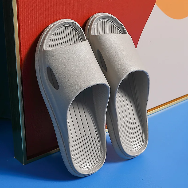 

Men Thick Platform Slippers Summer Beach Eva Soft Sole Slide Sandals Leisure Men Indoor Bathroom Anti-slip Shoes