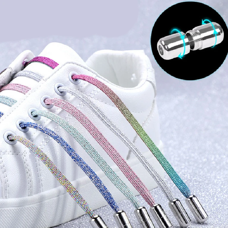 

New Elastic Locking Shoelaces Flats No Tie Shoelace Quick Sneakers Locking Shoe Laces Kids Adult Women Men Shoes lace Strings