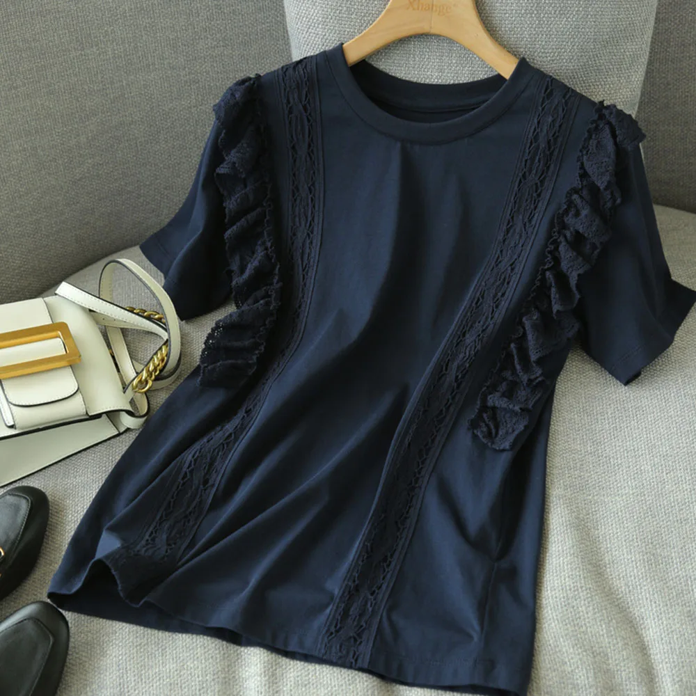 

T-Shirt 2021 New Style Round Neck Simple Plain Short Sleeve Ladies Fashion Loose Fashionable Summer T-shirt