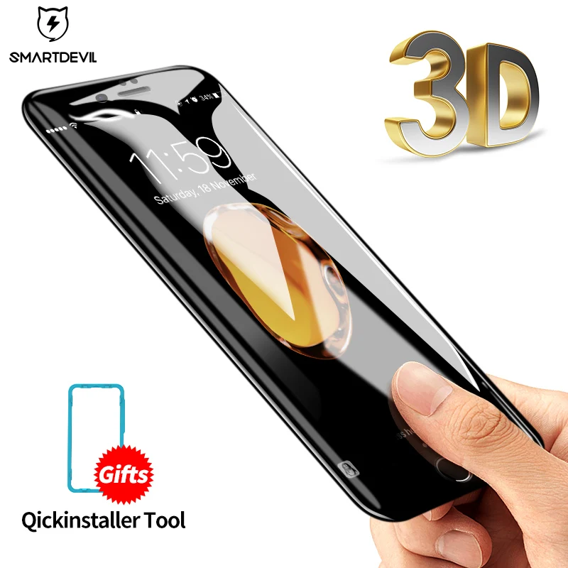 SmartDevil 3D Круглое закаленное стекло с изогнутыми краями для iPhone 6 6s Plus 7 8 X полное