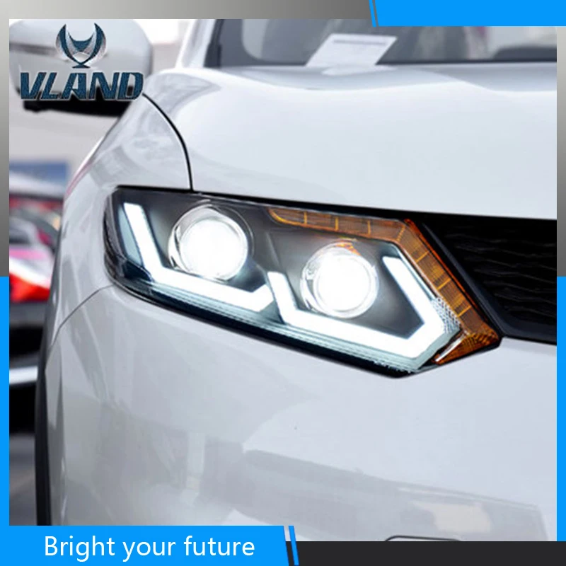 Светодиодные фары VLAND для NISSAN X Trail 2014 2015 2016 светодиодный фонарь Xtrail|Фара авто в