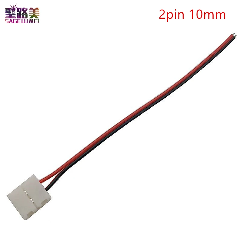 10 шт./лот 8 мм/10 мм 2Pin Светодиодная лента Соединительный кабель адаптер не нужно