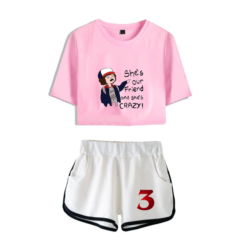 

Спортивный костюм для девочек из двух предметов: футболка и шорты