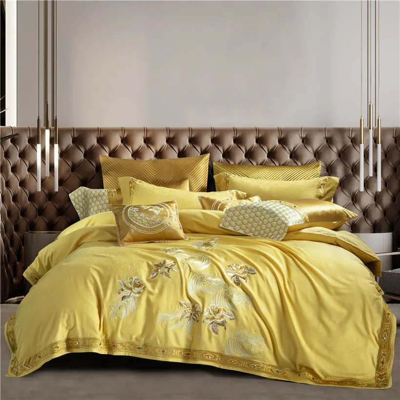 

Chic Home 4/6/9 Piece Aubrey Decorator Yellow Comforter Cover Set and Bed Sheet Pillow shams Full Queen Yellow with Embroidery