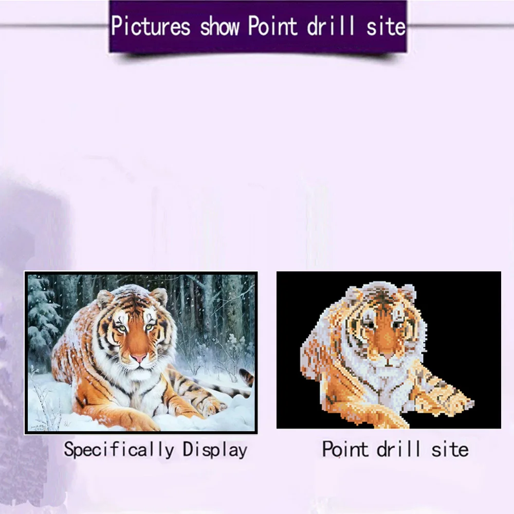 Алмазная 5D картина сделай сам животное снег тигр фотомозаика украшение для дома