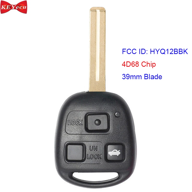 KEYECU для Lexus LS430 2001 2006 SC430 2002 2010 дистанционный ключ брелок от машины HYQ12BBK 4D68 чип 39 мм