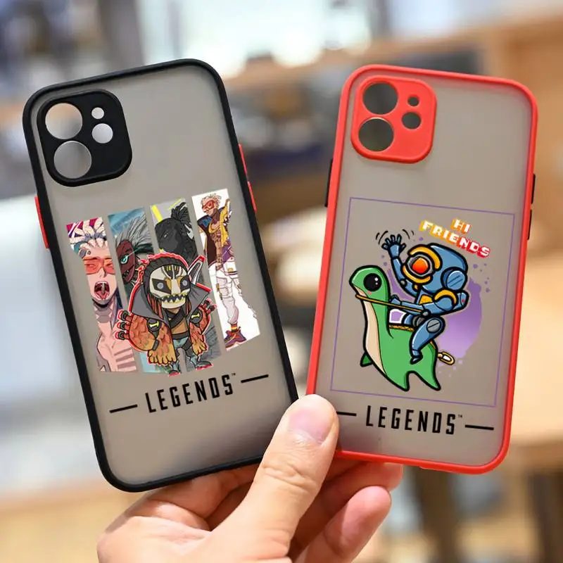

Hot new game Apex Legends Phone Case For iPhone 13 12 11 Mini Pro XR XS Max 7 8 Plus X Matte transparent Pink Back Cover