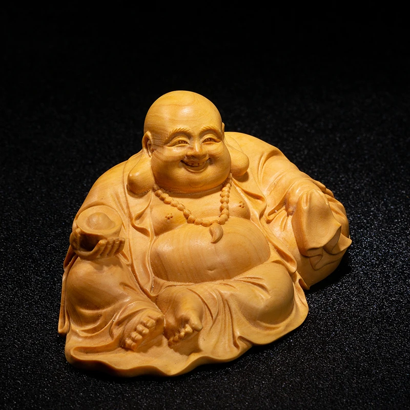 12 см смешная статуя из золотой слиток деревянная подарки Будды искусственные
