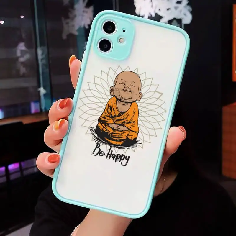 

Be Happy Little Buddha Phone Case matte transparent For iphone 7 8 11 12 plus mini x xs xr pro max cover