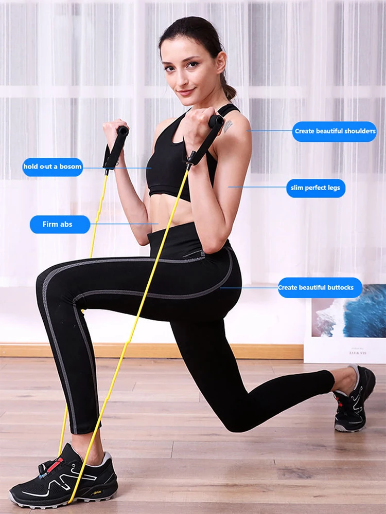 

Portable Fitness Equipment Latex Tube Resistance Bands Pull Rope Exercise At Home Yoga Gym Muscle Bodybuilding Strength Training