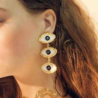 ywzixln fashion bohemian earrings tassel dripping oil evil eye pendant drop earring mascot ornaments for women wholesale e0128