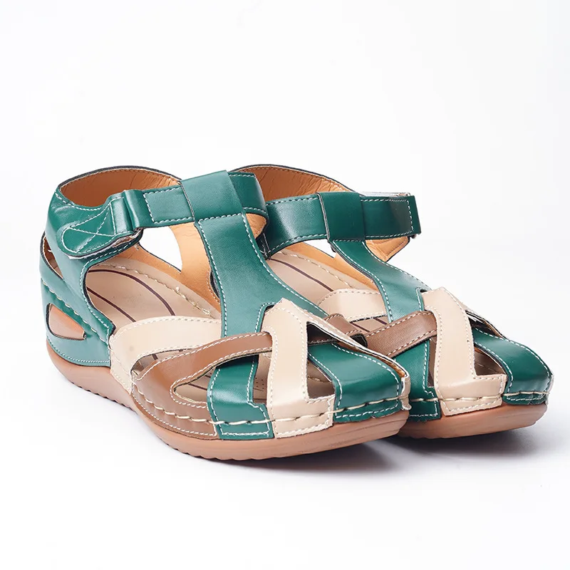 

Women's Summer 2021 Plus-size Gladiator shoes Vintage platform Roman shoes Women's low-heeled wedges sandals