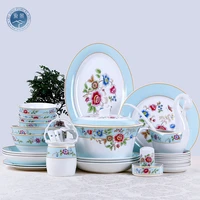 new chinese dish set roman holiday microwave oven 6 10 people household 58 pieces of creative ceramic tableware as a gift