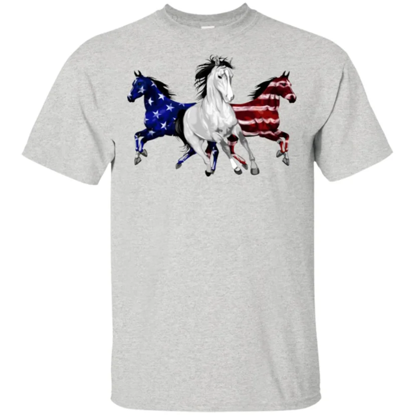 Лошадь американский флаг Мужская футболка S 6Xl День рождения Подарочная