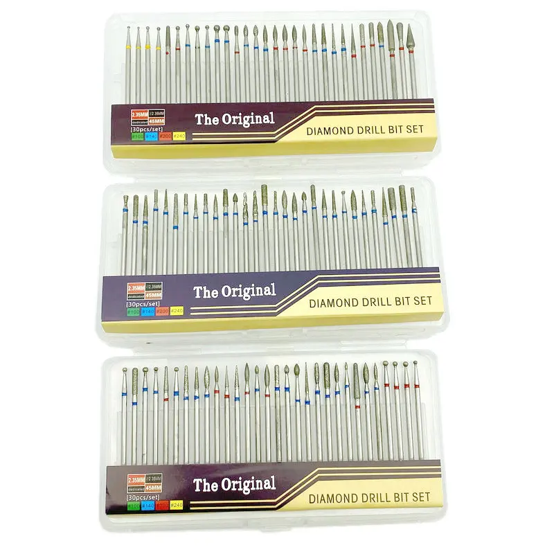 30 шт. алмазное сверло для ногтей Стоматологические алмазные буры гравировки