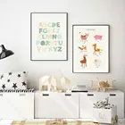 Картина на холсте с изображением животных на ферме Монтессори, алфавит, детская картина, Современная Настенная картина для детской комнаты, домашний декор