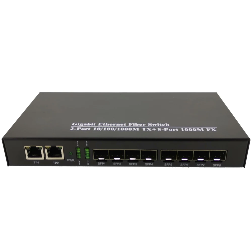 8*1 25G SFP гигабитный Ethernet коммутатор волоконно оптический медиаконвертер и 2 * RJ45