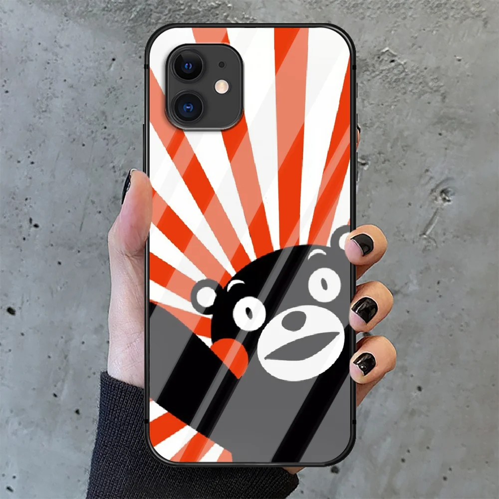 

Kumamons Cartoon Bear Phone Tempered Glass Case Cover For IPhone 6 6S 7 8 11 12 X Xr Xs Se 2020 Pro Max Plus Mini Prime Bumper