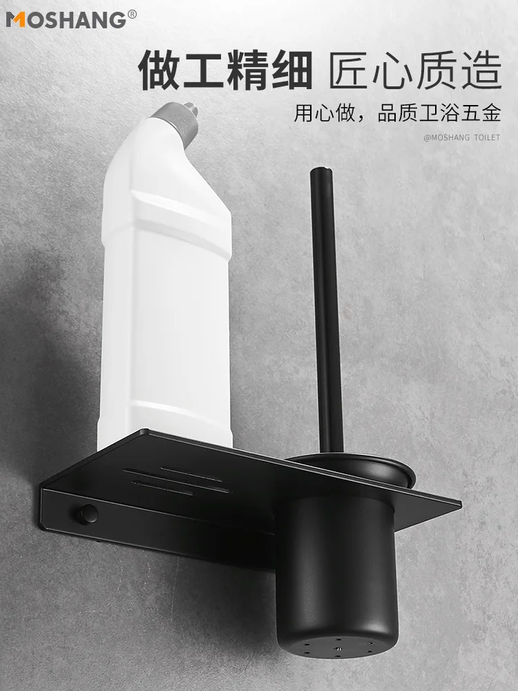 

Black Nordic Toilet Brush Holder Fixture Wall Mounted Ceramic Toilet Brush Holder Set Without Punching Wc Borstel Home Items DH5